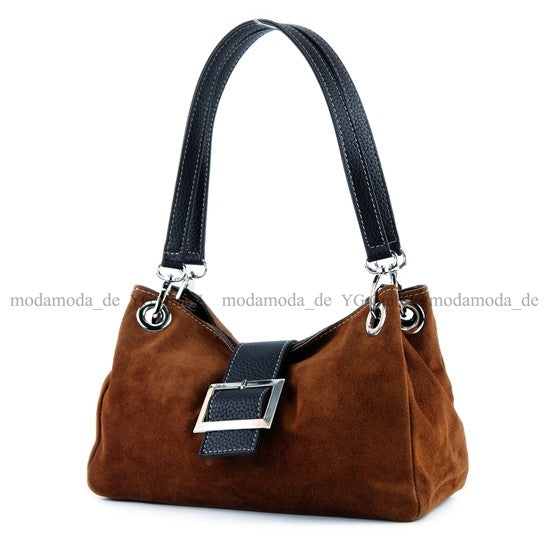 modamoda de - TL02 -  ital Kleine Henkeltasche aus Wildleder