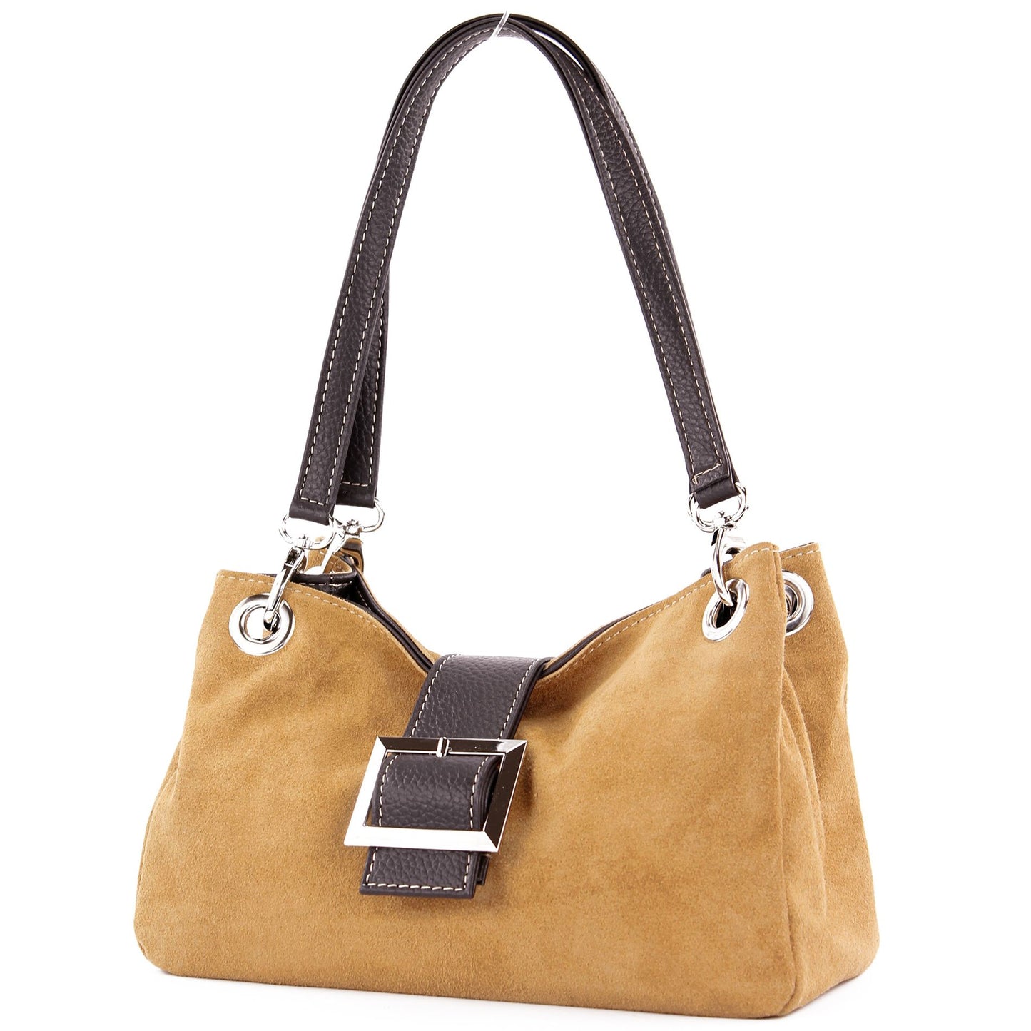 modamoda de - TL02 -  ital Kleine Henkeltasche aus Wildleder