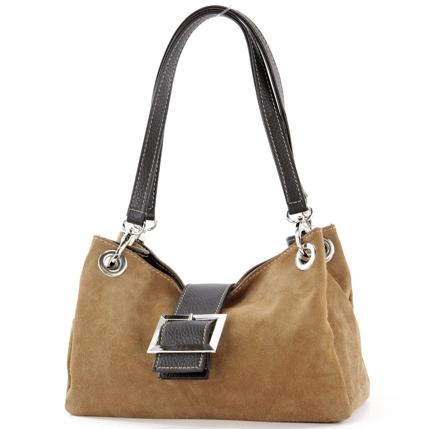 modamoda de - TL02 -  ital Kleine Henkeltasche aus Wildleder