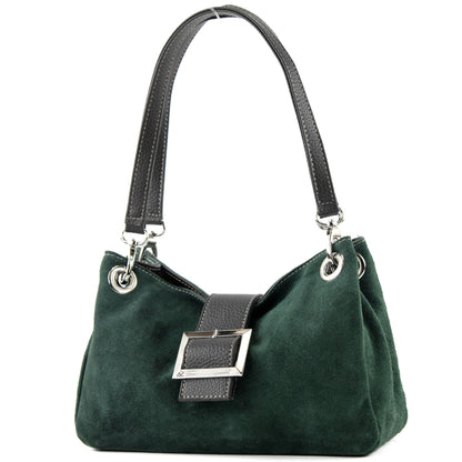 modamoda de - TL02 -  ital Kleine Henkeltasche aus Wildleder