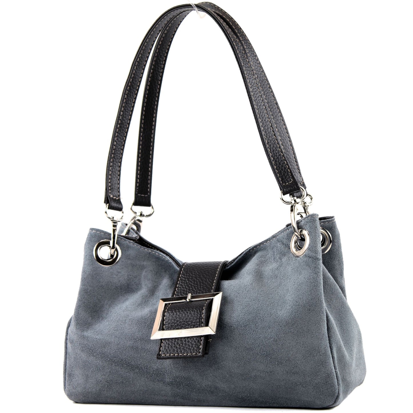 modamoda de - TL02 -  ital Kleine Henkeltasche aus Wildleder