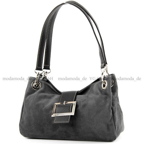 modamoda de - TL02 -  ital Kleine Henkeltasche aus Wildleder