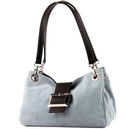 modamoda de - TL02 -  ital Kleine Henkeltasche aus Wildleder