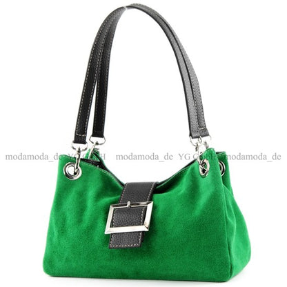 modamoda de - TL02 -  ital Kleine Henkeltasche aus Wildleder