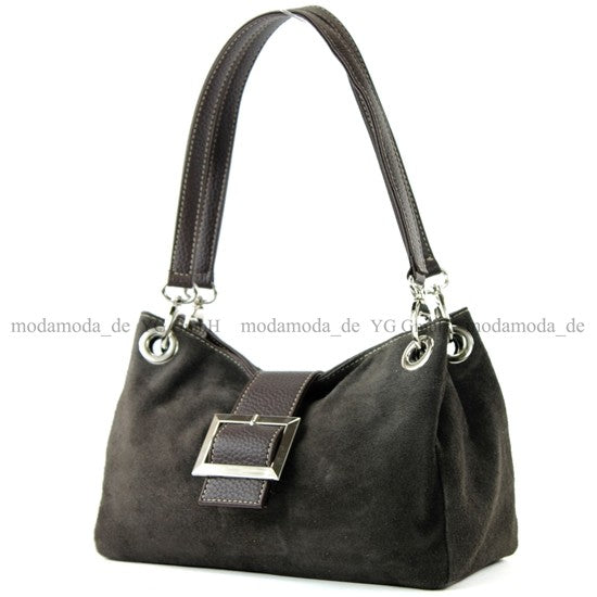 modamoda de - TL02 -  ital Kleine Henkeltasche aus Wildleder