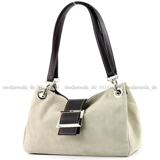 modamoda de - TL02 -  ital Kleine Henkeltasche aus Wildleder