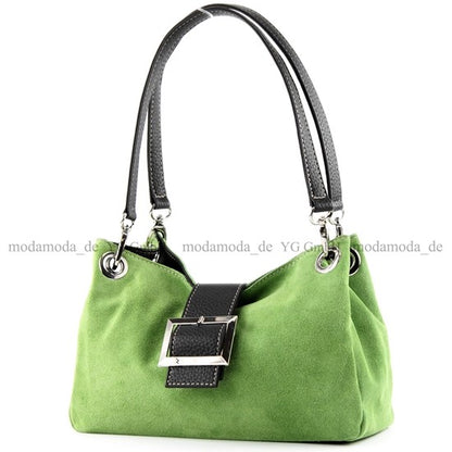 modamoda de - TL02 -  ital Kleine Henkeltasche aus Wildleder