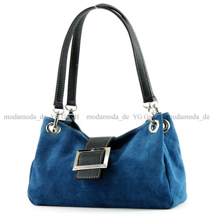 modamoda de - TL02 -  ital Kleine Henkeltasche aus Wildleder