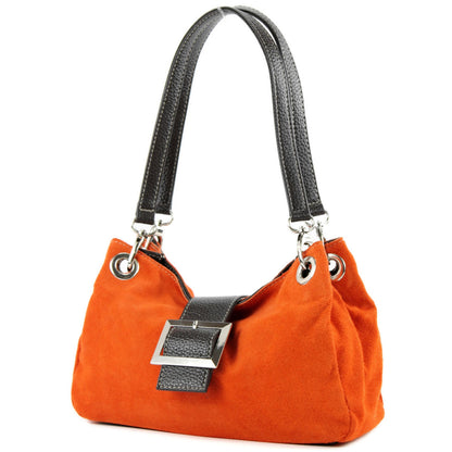 modamoda de - TL02 -  ital Kleine Henkeltasche aus Wildleder