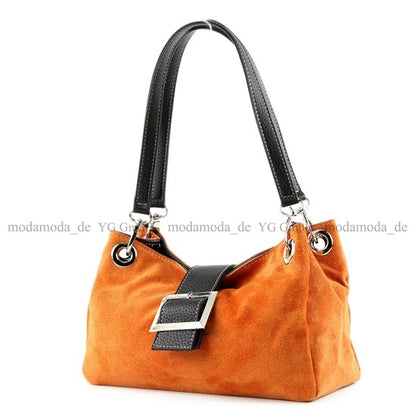 modamoda de - TL02 -  ital Kleine Henkeltasche aus Wildleder
