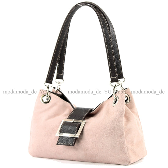modamoda de - TL02 -  ital Kleine Henkeltasche aus Wildleder