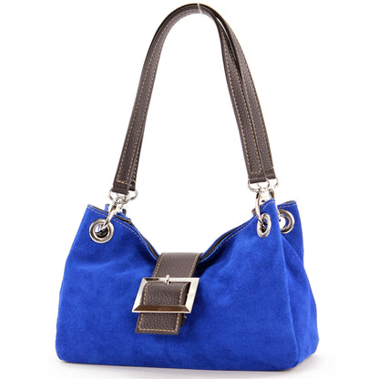 modamoda de - TL02 -  ital Kleine Henkeltasche aus Wildleder