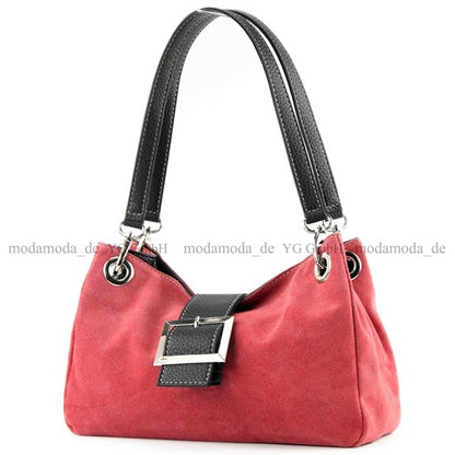 modamoda de - TL02 -  ital Kleine Henkeltasche aus Wildleder
