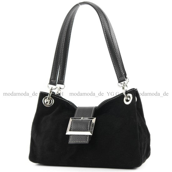 modamoda de - TL02 -  ital Kleine Henkeltasche aus Wildleder