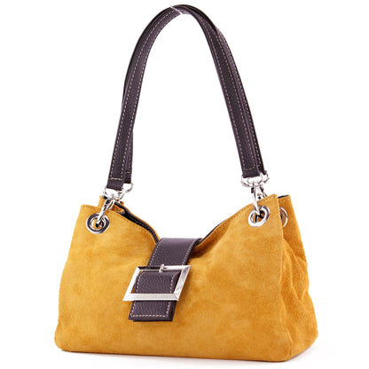 modamoda de - TL02 -  ital Kleine Henkeltasche aus Wildleder