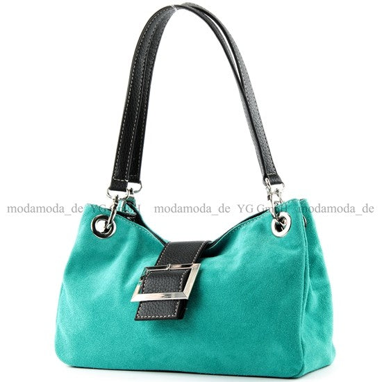 modamoda de - TL02 -  ital Kleine Henkeltasche aus Wildleder