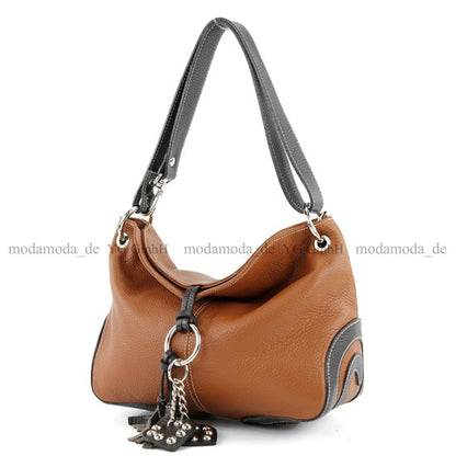 modamoda de - T10 -  ital. Leder Schultertasche Umhängetasche
