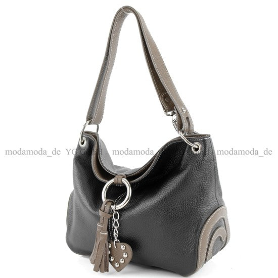 modamoda de - T10 -  ital. Leder Schultertasche Umhängetasche