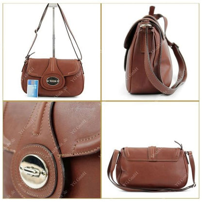 modamoda de - T19 - ital. Damen Schultertasche Umhängetasche aus Nappaleder