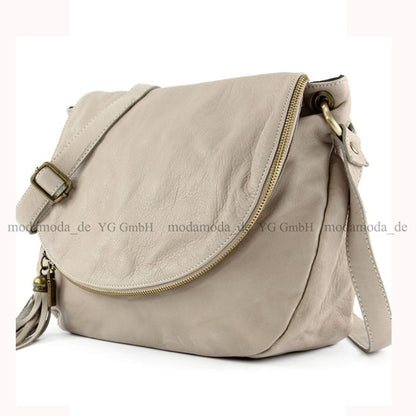 modamoda de - T40 -  ital Schultertasche Umhängetasche Nappaleder
