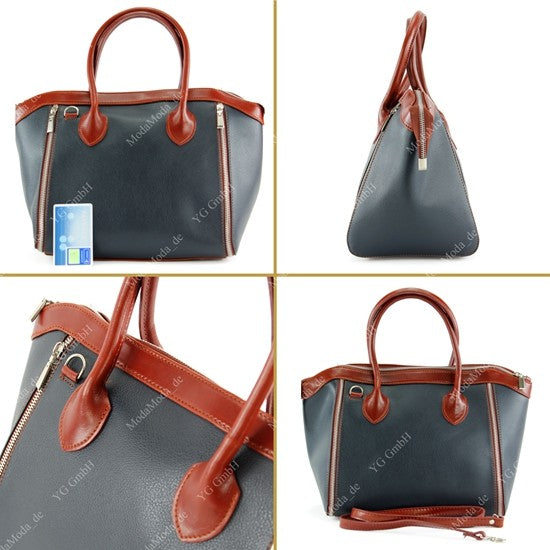 modamoda de - T43 - ital Handtasche aus Echt Leder