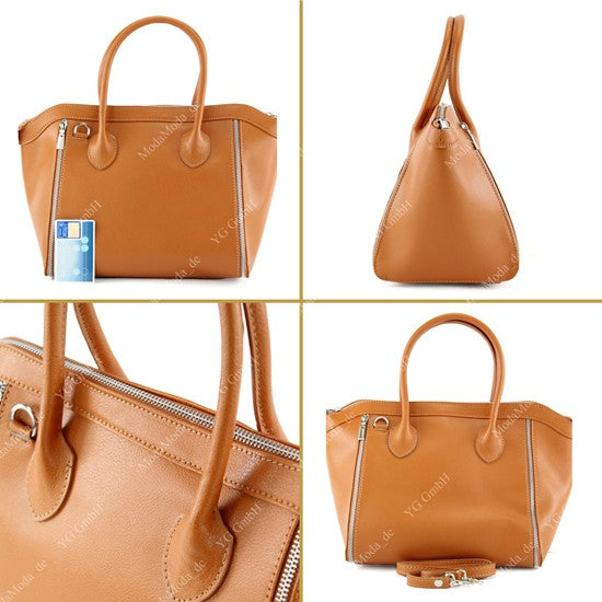 modamoda de - T44 -  ital Handtasche aus Echt Leder