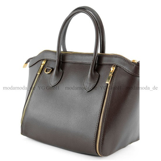 modamoda de - T44 -  ital Handtasche aus Echt Leder