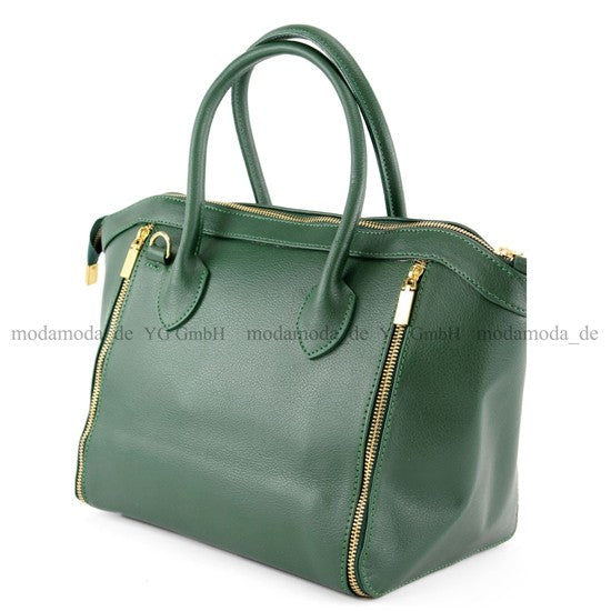 modamoda de - T44 -  ital Handtasche aus Echt Leder