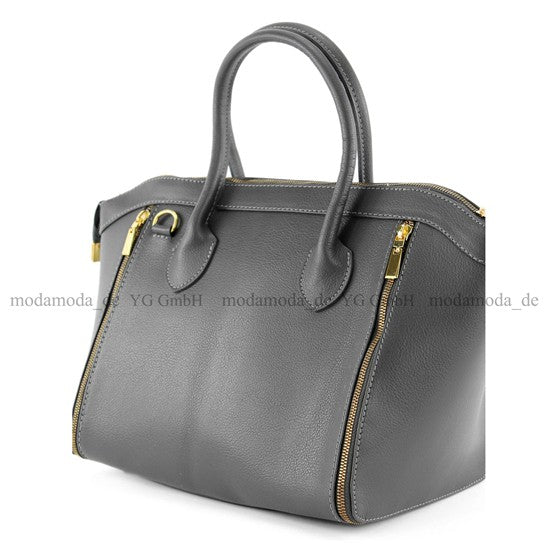 modamoda de - T44 -  ital Handtasche aus Echt Leder