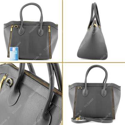 modamoda de - T44 -  ital Handtasche aus Echt Leder