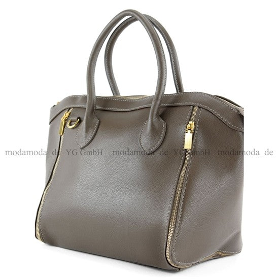 modamoda de - T44 -  ital Handtasche aus Echt Leder