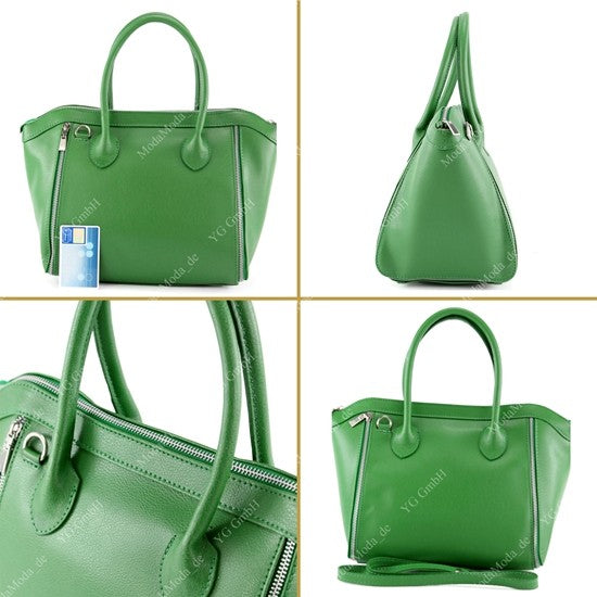 modamoda de - T44 -  ital Handtasche aus Echt Leder