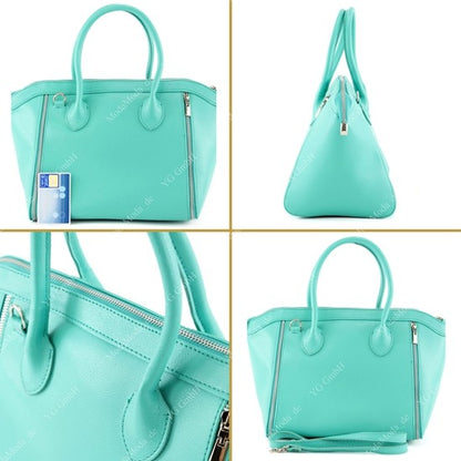 modamoda de - T44 -  ital Handtasche aus Echt Leder