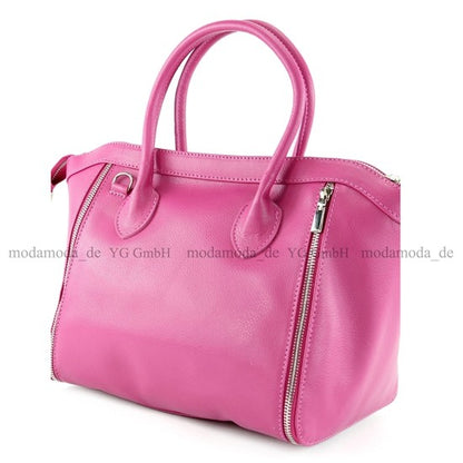 modamoda de - T44 -  ital Handtasche aus Echt Leder