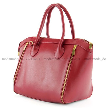 modamoda de - T44 -  ital Handtasche aus Echt Leder