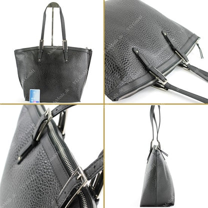 modamoda de - T45 -  ital Schultertasche Echt Leder Damen
