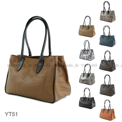 modamoda de - T51 -  ital Handtasche aus Leder Nappaleder