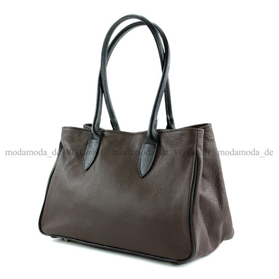 modamoda de - T51 -  ital Handtasche aus Leder Nappaleder