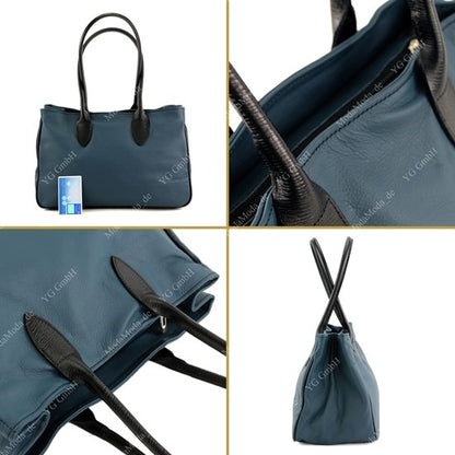 modamoda de - T51 -  ital Handtasche aus Leder Nappaleder