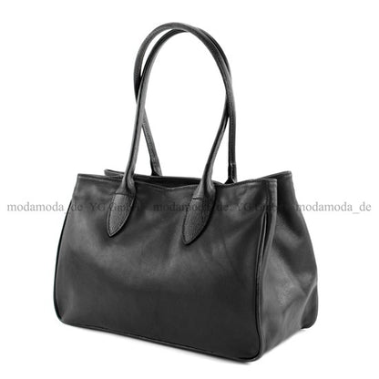 modamoda de - T51 -  ital Handtasche aus Leder Nappaleder