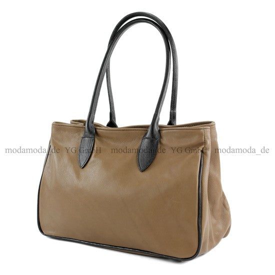modamoda de - T51 -  ital Handtasche aus Leder Nappaleder