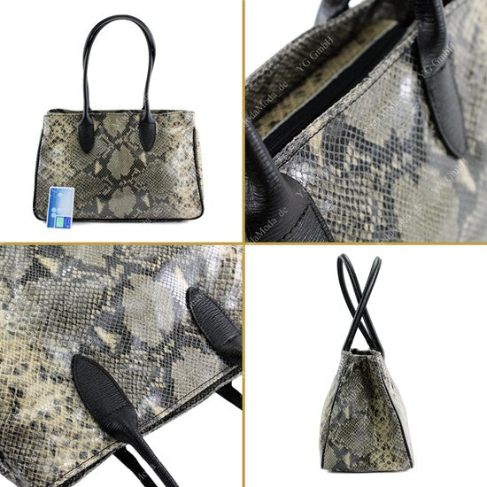 modamoda de - T51 -  ital Handtasche aus Leder Nappaleder