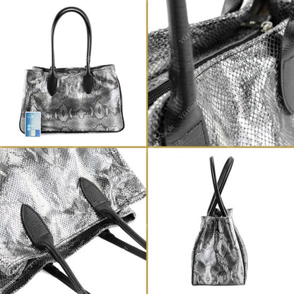 modamoda de - T51 -  ital Handtasche aus Leder Nappaleder