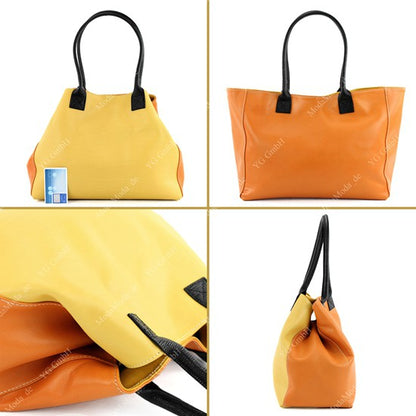 modamoda de - T60 -  ital Damen Schultertasche aus Leder Groß