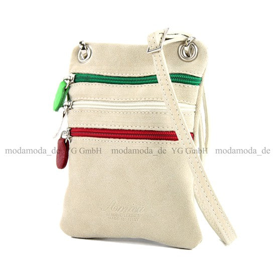 modamoda de – T64 -  ital Schultertasche aus Echt Wildleder