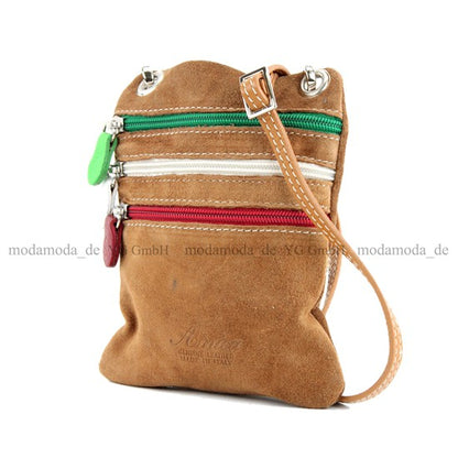 modamoda de – T64 -  ital Schultertasche aus Echt Wildleder