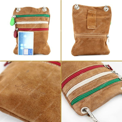 modamoda de – T64 -  ital Schultertasche aus Echt Wildleder