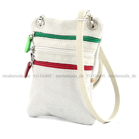 modamoda de – T64 -  ital Schultertasche aus Echt Wildleder