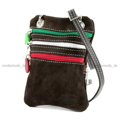 modamoda de – T64 -  ital Schultertasche aus Echt Wildleder