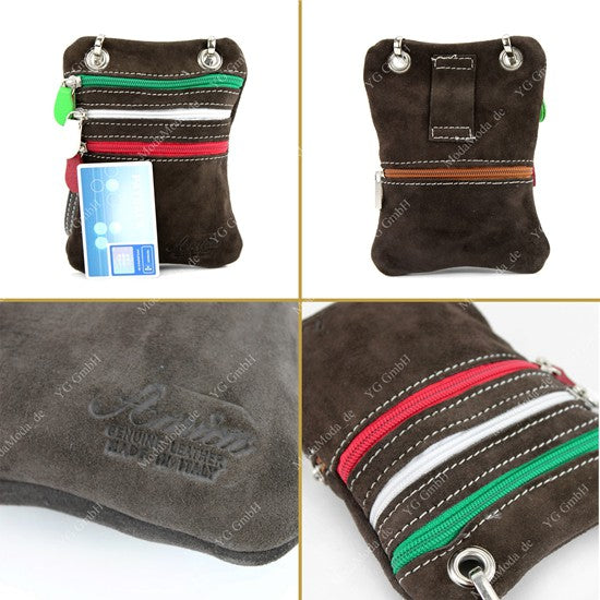modamoda de – T64 -  ital Schultertasche aus Echt Wildleder